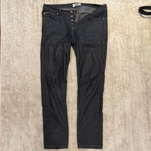 Naked and Famous Men's Dark Indigo Button-Fly Jeans
